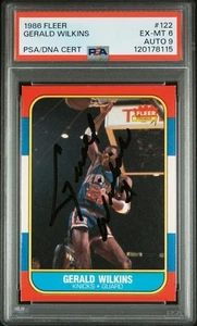 1986 Fleer AUTOGRAPH Gerald Wilkins Signed RC #122 PSA 6 PSA/DNA Auto. 9 - Picture 1 of 2