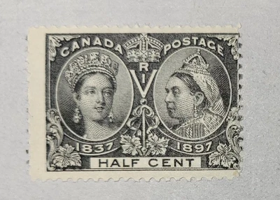 canada stamp #50 - Queen Victoria Diamond Jubilee (1897) ½¢ MLH OG - Image 1 of 2