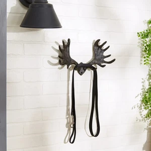 Cast Iron Moose Antler Wall Hook Coat Hanger - Picture 1 of 6