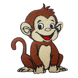 Monkey Patch , Monkey Applique, Embroidered Iron on Sew on Patch8x5cm - Picture 1 of 1