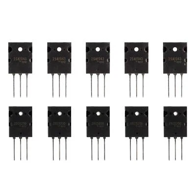 5 Pairs 2SA1943 2SC5200 Amplifier Transistor PNP NPN High Power Black Audio of - Image 1 of 4