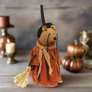 Primitive Farmhouse Halloween Little Witchy Mouse 9.5" - Picture 1 of 3