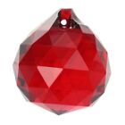 3X(30 millimetri palla di cristallo prismi rosso V6I4)1781