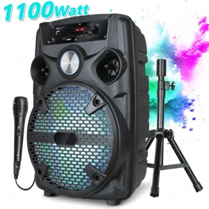 1100W Portable Bluetooth Speaker Sub woofer Heavy Bass Sound System Party + Mic - Picture 1 of 13