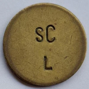 Plakette/Wertmarke/Token, SC L, unbekannte Herkunft, Messing - Bild 1 von 2