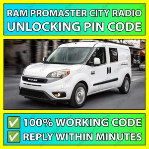 ✅RAM PROMASTER CITY RADIO UNLOCKING PIN CODE TVPQN T**QN TM9 T00BE T00AM T0MYD✅ - Picture 1 of 12