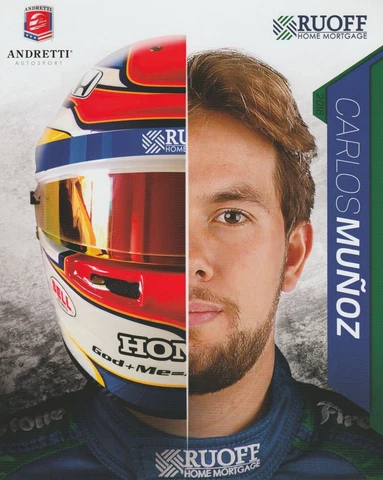 2018 Carlos Munoz Ruoff Mortgage Honda Dallara Indy 500 Indy Car postcard Cover