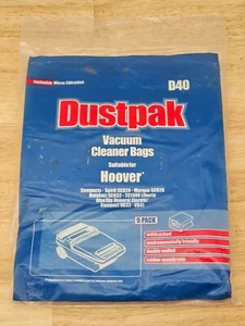 Dustpak D40 Vacuum Cleaner Bags 5pk Twin Wall For Hoover Spirit Marque Hotshotz - Picture 1 of 2