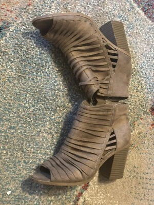 Soda Brown 5"Block  Heel 2"Platform Open Toe  Shoes women Size  7.5 - Image 1 of 4