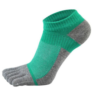 1 Pair Men Splicing Mesh Five Finger Toe Socks Cotton Soft Low-cut Ankle Socks'