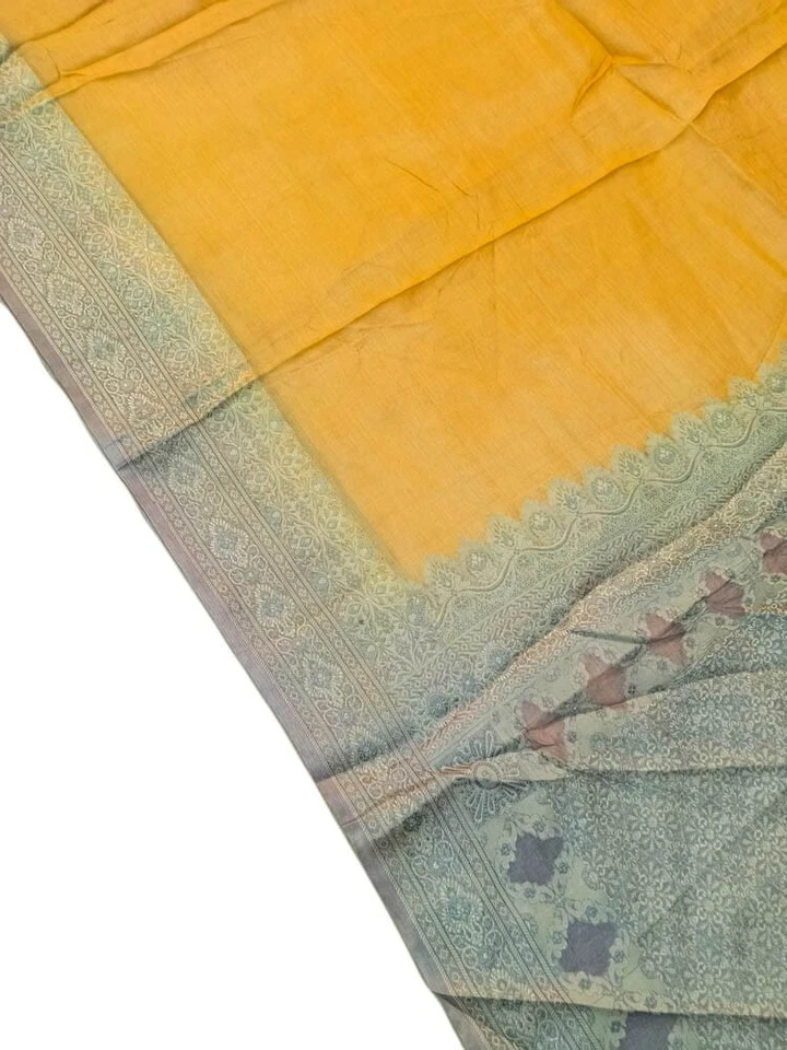 Sari Tussar de Seda Pura 100% Seda Vintage Tela India Reciclada TSS2983 Foto 1 de 4