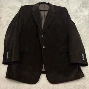 Alan Flusser Corduroy Blazer Jacket Mens 48L Dark Brown Two Button Grandpacore - Picture 1 of 21