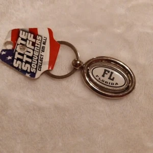 Vintage State of Florida Spinning Keyring Keychain - Picture 1 of 2