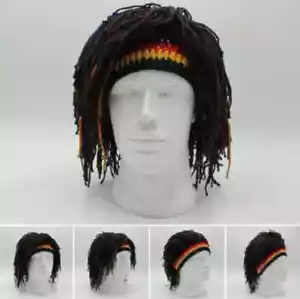 Men Jamaica Rasta Wig Beanie Hat Handmade Cap Reggae Hats Dreadlocks Beret New - Picture 1 of 23
