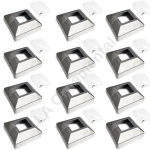 Aluminum Post Base Cover for 2" Post (Mill - Unpainted), Lot 12 Set of 2 Pieces - Picture 1 of 7