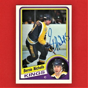 Autographed Bernie Nicholls 1984 O-Pee-Chee Card 88 A4 - Picture 1 of 2