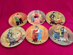 6 Guy Buffet Tuscan Storefronts Salad Dessert Plates Made in Germany Men Women - Picture 1 of 13