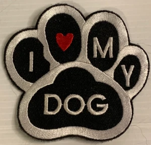 I Love My Dog Embroidered Sew On Souvenir Patch Badge - Picture 1 of 1