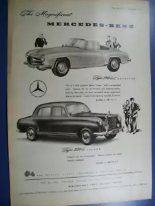 1957 Mercedes Benz 190 SL Roadster 220S Limousine British - Mag Autoanzeige - Bild 1 von 1