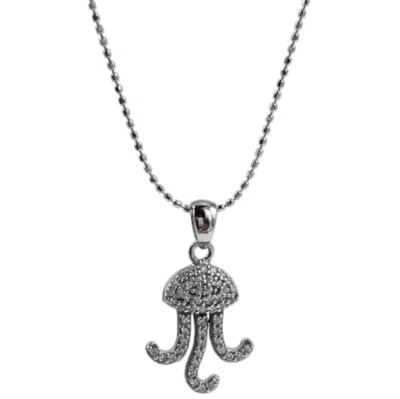 Collana femminile estiva maglia pallinata medusa puntiluce argento 925 e acciaio - Immagine 1 di 4