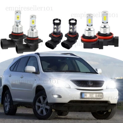For Lexus RX330 2004 2005 2006 6x 6000K LED Headlight Fog Light Bulbs Combo Kits - Image 1 of 4