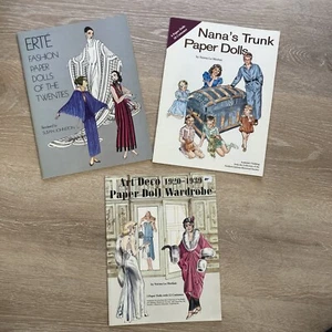 Lot - 3 Paper Doll Books, Nana's Trunk, Art Deco, 1920's, Meehan Vtg Uncut, NOS - Picture 1 of 10