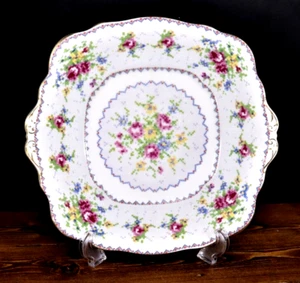 Royal Albert Petit Point Hampton Shape Handled Cake Plate Fine China UK MINT! - Picture 1 of 6