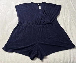 NWT Blue Livi For Lane Bryant Terry Cloth Romper Shorts Size 30/32 MRSP $79.95 - Picture 1 of 11
