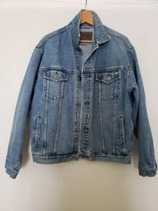 Vtg Port Authority Denim Jacket Embroidered Vision Horses Mens size Medium Mint! - Picture 1 of 10
