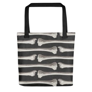 Elliz Clothing's Line-up Bones Grafik Gothic Tragetasche (schwarz) - Bild 1 von 1