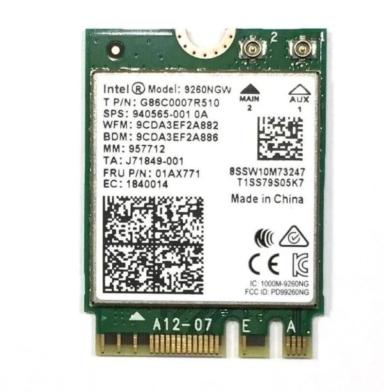 Intel Dual Band Wireless-AC 9260 (9260NGW) Wi-Fi Bluetooth Adapter –