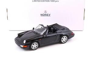 1:18 Norev Porsche 911 (964) Carrera 4 Cabriolet 1990 black metallic - Limited