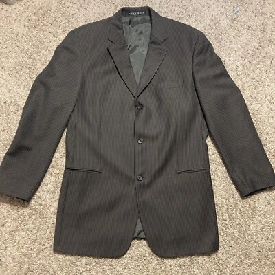 Hugo Boss Einstein US 44 L Abrigo Deportivo Blazer Lana Blazer Chaqueta Negro Rayas Foto 1 de 4