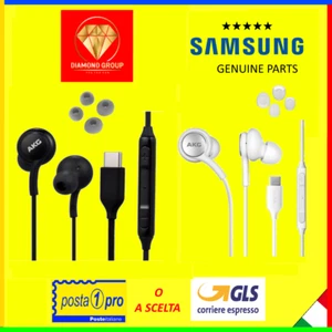 CUFFIE EARPHONES AURICOLARE ORIGINALI USB Type-C AKG SAMSUNG EO-IC100B NERE BIAN - Foto 1 di 1