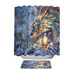 Cool Fantasy Art Ocean Storm Blue Dragon Shower Curtains