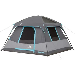 6-Person Dark Rest Cabin Tent with Skylight Ceiling Panels Family Camping Tents - Picture 1 of 7