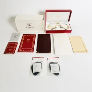 Cartier Vendome Louis Aviator 18K Gold Plated Sunglasses | 62-14-140 | Full Set - Picture 1 of 24