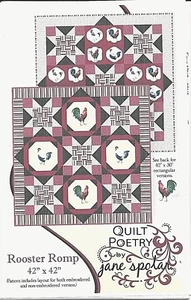 Rooster Romp Quilt Pattern Quilt Poetry by Jane Spolar 42" x 42" PTN1315 NEW - Picture 1 of 5
