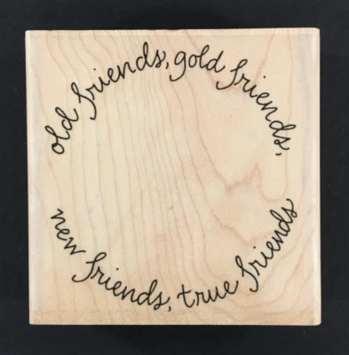 Whipper Snapper Friends Circle Phrases Wood Mounted Rubber Stamp - Image 1 of 4