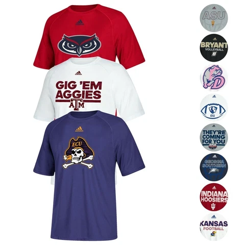 NCAA Adidas Men's Climalite Performance Graphic Logo T-Shirt Collection Cover