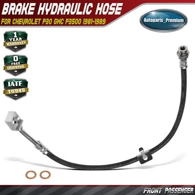 Front Passenger Side Brake Hydraulic Hose for Chevrolet P30 GMC P3500 1981-1989 - Image 1 of 4