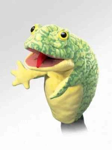 Folkmanis FROG Stage Puppet Realistic High Quality Soft Green - Retired - Picture 1 of 3