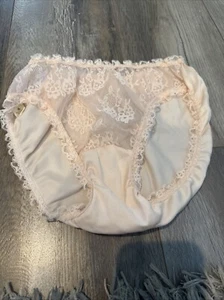 Vintage Victoria Secret Pink Lace Front Solid Back Panties Sz Medium Old Tg UW#1 - Picture 1 of 6