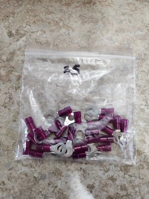 8 Awg NYLON Insulated 5/16Inch Stud Ring Terminal (25 Pack) - Image 1 of 2