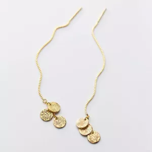 Hermosos pendientes de rosca de oblea chapados en oro A1825 - Imagen 1 de 5