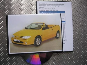 RENAULT MEGANE CABRIOLET CONVERTIBLE OWNERS MANUAL CD HANDBOOK, CAB, SOFT TOP - Picture 1 of 2