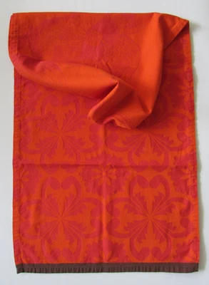 LeJacquard Francais France Autumnal Orange Jacquard Cotton Table Runne 21"x 98" - Image 1 of 4