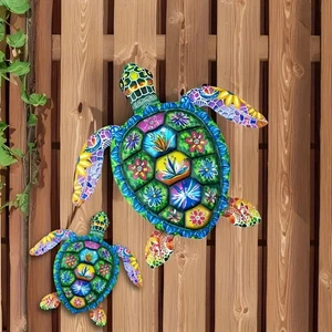 Metal Turtle Fish Wall Decor Sport Fish Metal Wall Baby Turtles Sculpture - Picture 1 of 5