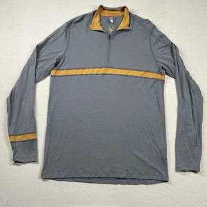 Ibex Sweater Mens L 1/4 Zip Merino Wool Layer Thrashed Hiking Outdoors Camping - Picture 1 of 16