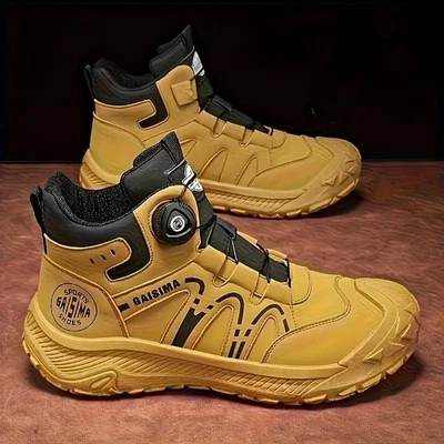 Botas de senderismo de caña alta para hombre sistema de esfera antideslizante zapatos informales cómodos al aire libre Foto 1 de 4